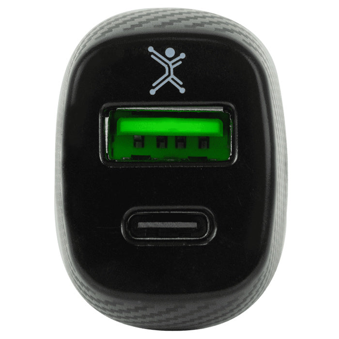 ADAPTADOR DE CORRIENTE PARA AUTO USB Y TIPO C PERFECT CHOICE NEGRO