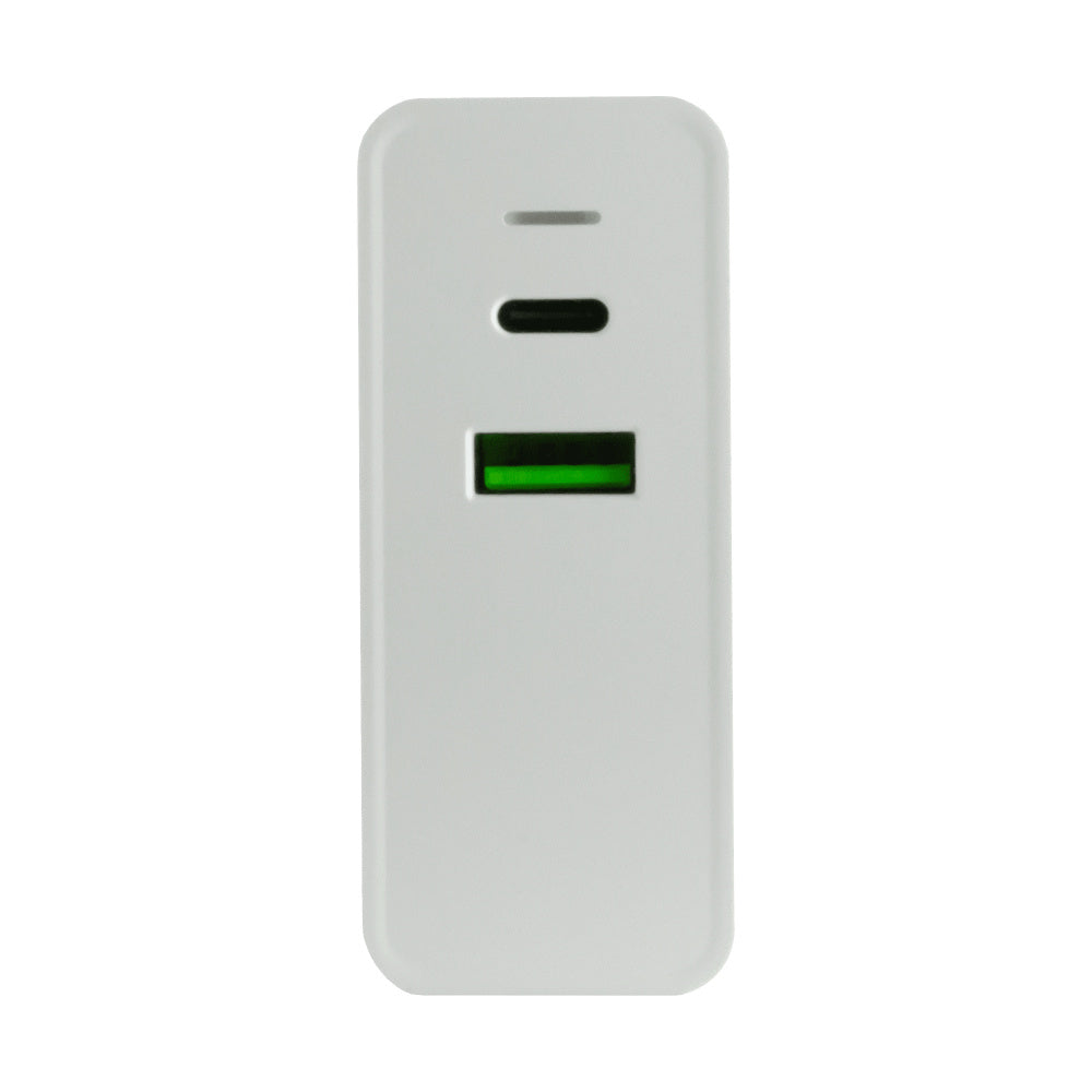 ADAPTADOR CARGADOR DE CORRIENTE DE 65W PUERTOS USB-A/USB-C PERFECT CHOICE - BLANCO